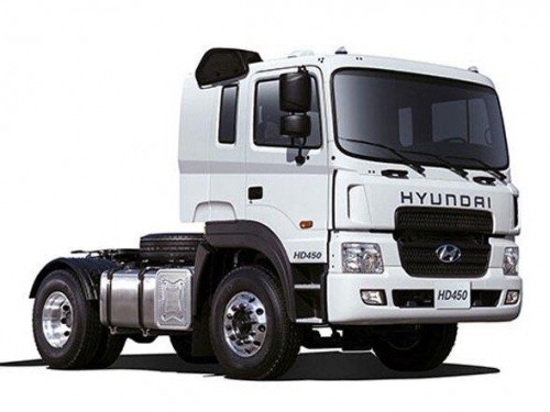 Характеристики седельного тягача Hyundai HD450 11.1 MT (01.1997 - 12.2010): фото, размеры, грузоподъемность, масса, скорость, двигатель, топливо, отзывы