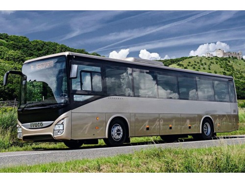 Характеристики автобуса Iveco Crossway 8.7 AT4 Line/Pop/Pro 13 (03.2013 - н.в.): фото, места, схема, вместимость, скорость, двигатель, топливо, масса, отзывы