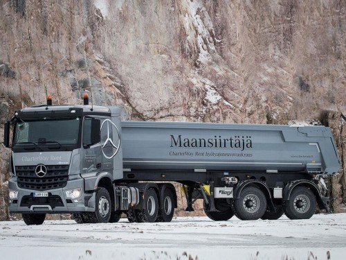 Характеристики седельного тягача Mercedes-Benz Arocs 6x4 10.7 MT 6x4 Arocs 2633 LS Air 3450 (01.2013 - н.в.): фото, размеры, грузоподъемность, масса, скорость, двигатель, топливо, отзывы