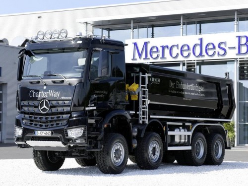 Характеристики бортового грузовика Mercedes-Benz Arocs 8x6 10.7 MT 8x6/4 Arocs 4133 AK Leaf 4850 (01.2013 - н.в.): фото, грузоподъемность, масса, скорость, двигатель, топливо, отзывы