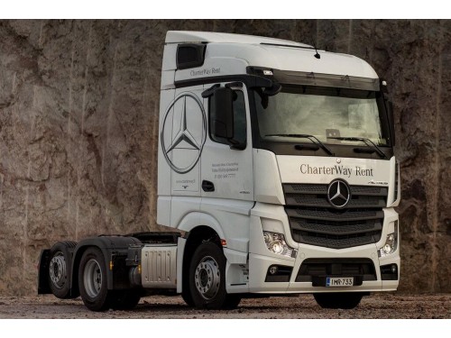 Характеристики седельного тягача Mercedes-Benz Actros 6x4 10.7 Powershift-12 6x4 Actros 2633 LS Air 3250 (07.2011 - н.в.): фото, размеры, грузоподъемность, масса, скорость, двигатель, топливо, отзывы