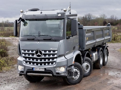 Характеристики бортового грузовика Mercedes-Benz Arocs 8x4 10.7 MT 8x4 Arocs 3236 LK Air 3600 (01.2013 - н.в.): фото, грузоподъемность, масса, скорость, двигатель, топливо, отзывы