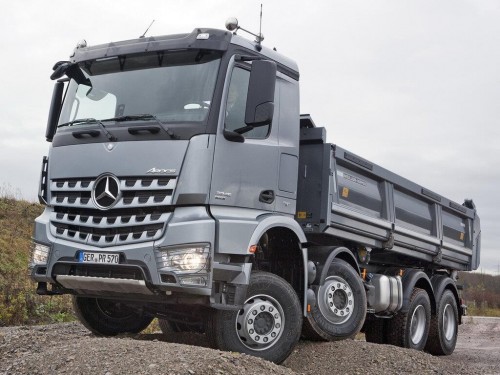 Характеристики бортового грузовика Mercedes-Benz Arocs 8x4 10.7 MT 8x4 Arocs 3236 LK Air 3900 (01.2013 - н.в.): фото, грузоподъемность, масса, скорость, двигатель, топливо, отзывы