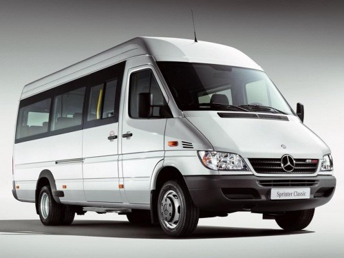 Характеристики грузового фургона Mercedes-Benz Sprinter Classic 413 CDI RWD MT L2 Crew Bus 4.6т. (17+5+1) (07.2013 - 07.2018): фото, размеры, грузоподъемность, масса, скорость, двигатель, топливо, отзывы