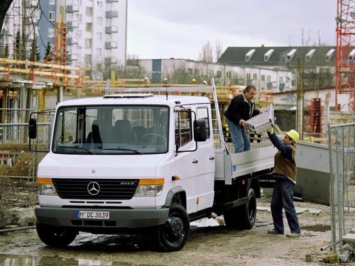 Характеристики грузового автомобиля Mercedes-Benz Vario 512D MT RWD L1 Standard cab 4.8т (07.1996 - 09.2001): фото, грузоподъемность, масса, скорость, двигатель, топливо, отзывы