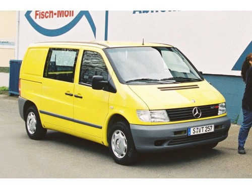 Характеристики грузового фургона Mercedes-Benz Vito 108 CDI MT фургон (07.1999 - 07.2003): фото, размеры, грузоподъемность, масса, скорость, двигатель, топливо, отзывы