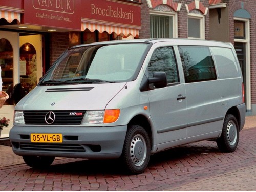 Характеристики грузового фургона Mercedes-Benz Vito 108 D MT Mixto (03.1996 - 06.1999): фото, размеры, грузоподъемность, масса, скорость, двигатель, топливо, отзывы