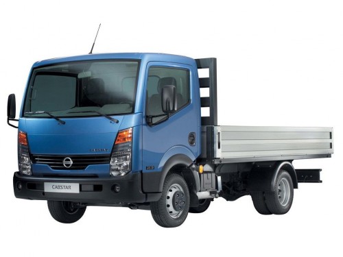 Характеристики грузового автомобиля Nissan Cabstar 2.5 MT Single Cab SWB 3.4t (03.2006 - 01.2014): фото, грузоподъемность, масса, скорость, двигатель, топливо, отзывы