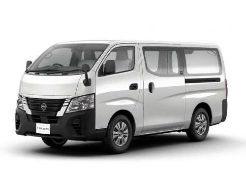 Характеристики цельнометаллического фургона Nissan Caravan 2.5 EX Super Long Body High Roof Low Floor (5 door 3 seat) 4WD (10.2021 - н.в.): фото, размеры, грузоподъемность, масса, скорость, двигатель, топливо, отзывы