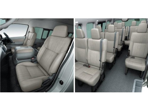 Характеристики автобуса Nissan NV350 Caravan Microbus 2.5 DX Super Long Body Wide High Roof (07.2017 - 09.2021): фото, места, схема, вместимость, скорость, двигатель, топливо, масса, отзывы