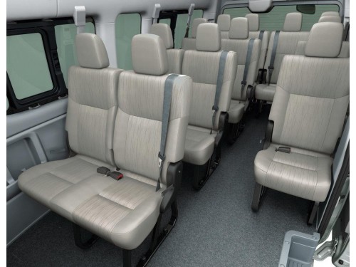Характеристики автобуса Nissan NV350 Caravan 2.5 GX Super Long Body Wide High Roof Diesel Turbo (02.2016 - 10.2016): фото, места, схема, вместимость, скорость, двигатель, топливо, масса, отзывы