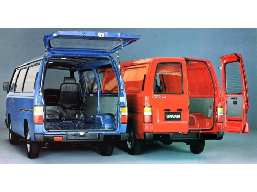 Характеристики грузового фургона Nissan Urvan 2.0 MT SWB Фургон (09.1986 - 03.2001): фото, размеры, грузоподъемность, масса, скорость, двигатель, топливо, отзывы