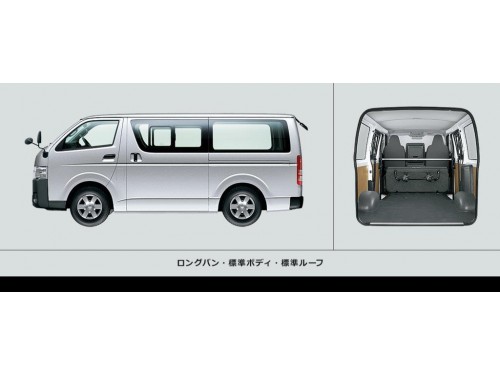 Характеристики грузового фургона Toyota Hiace 2.0 DX GL Package Multi Role Transporter Type I Long (12.2013 - 12.2014): фото, размеры, грузоподъемность, масса, скорость, двигатель, топливо, отзывы