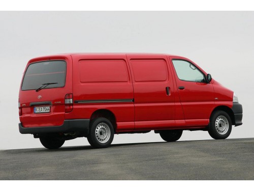 Характеристики грузового фургона Toyota Hiace 2.5 D-4D MT Van (09.2006 - 07.2010): фото, размеры, грузоподъемность, масса, скорость, двигатель, топливо, отзывы