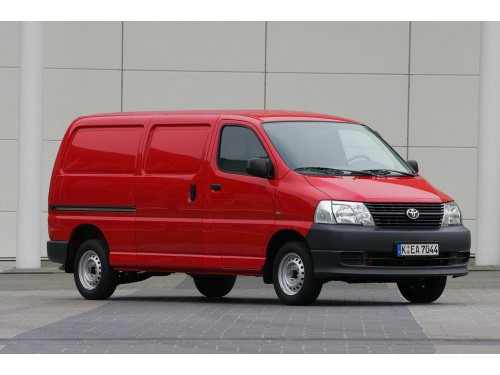 Характеристики грузового фургона Toyota Hiace 2.5 D-4D MT Van (09.2006 - 07.2010): фото, размеры, грузоподъемность, масса, скорость, двигатель, топливо, отзывы