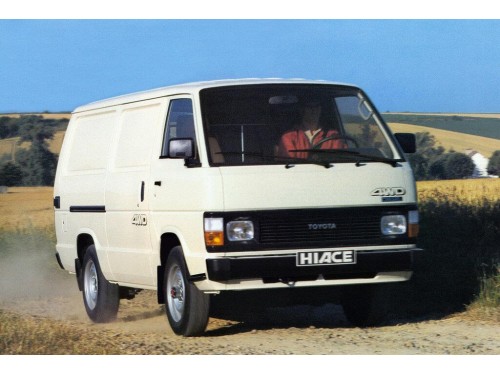 Характеристики цельнометаллического фургона Toyota Hiace 2.2 MT Short Base 3 Seats (12.1982 - 01.1984): фото, размеры, грузоподъемность, масса, скорость, двигатель, топливо, отзывы