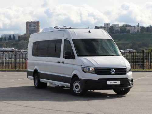 Характеристики автобуса Volkswagen Crafter 2.0 TDI MT Touring Bus 19+1 L5H3 (07.2020 - н.в.): фото, места, схема, вместимость, скорость, двигатель, топливо, масса, отзывы